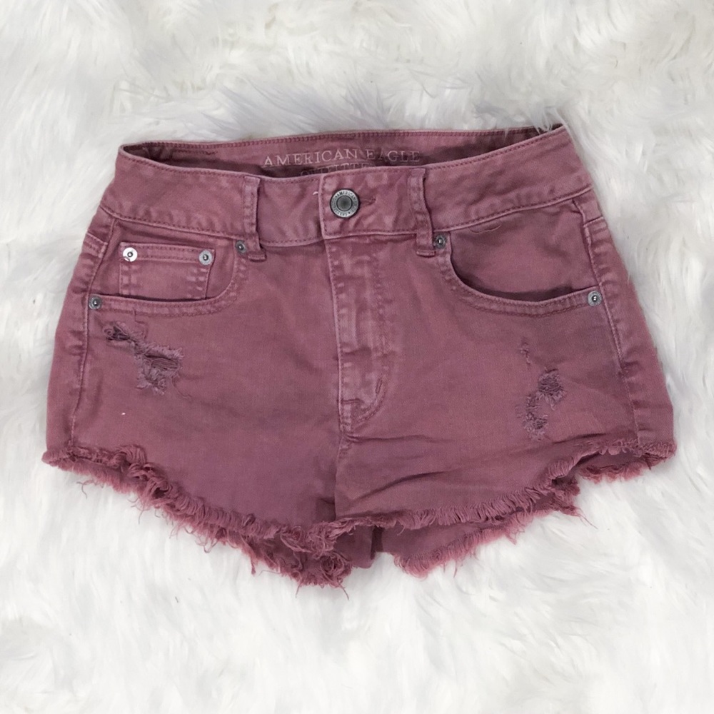 American Eagle Dusty Rose Festival Denim Shorts